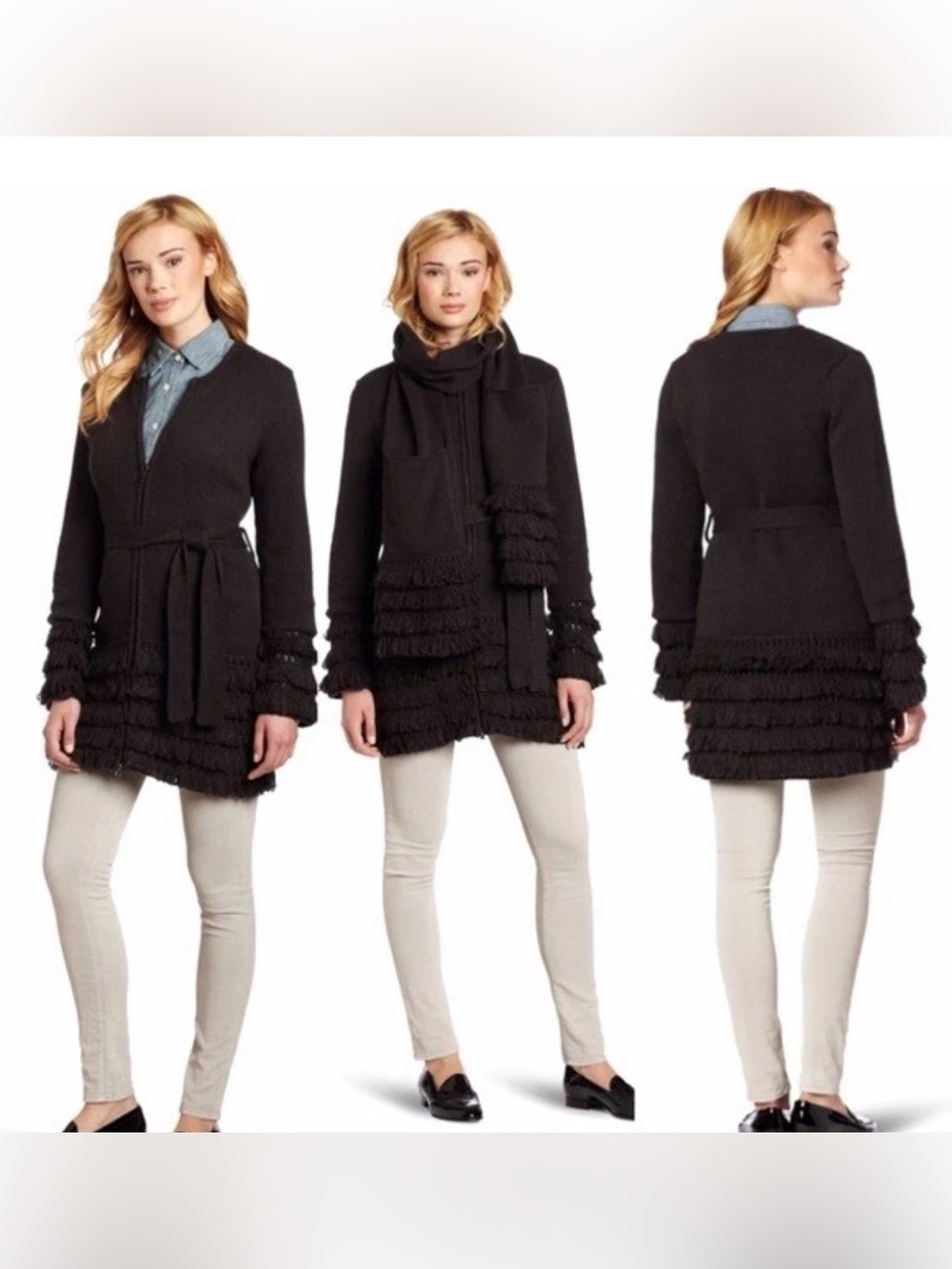 NWT Laundry shelli
Segal Knit Sweater Long Coat
Jacket w/ scarf